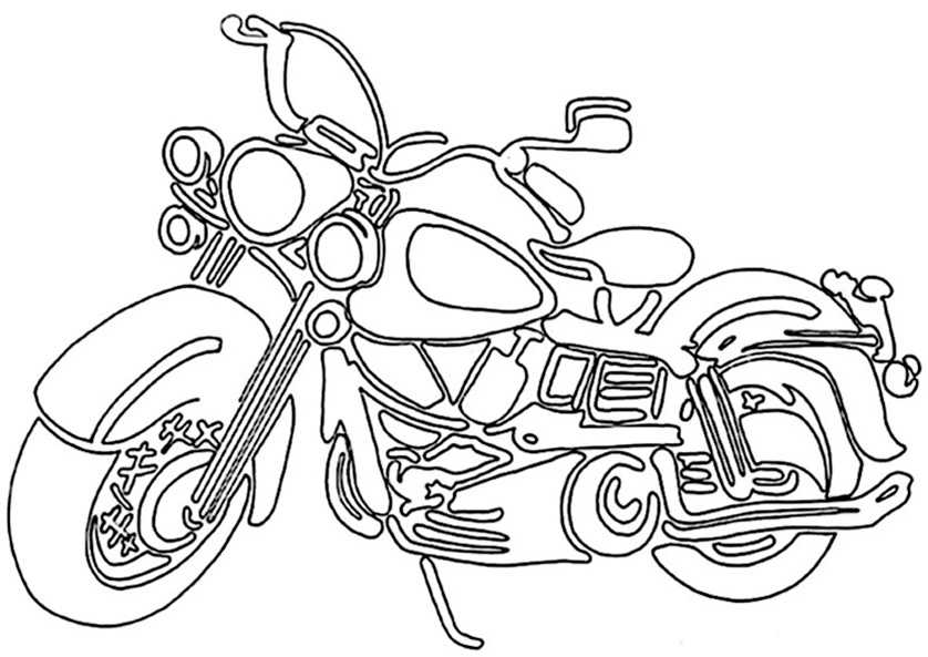 Ausmalbilder zum ausdrucken Motorrad. Bild 10