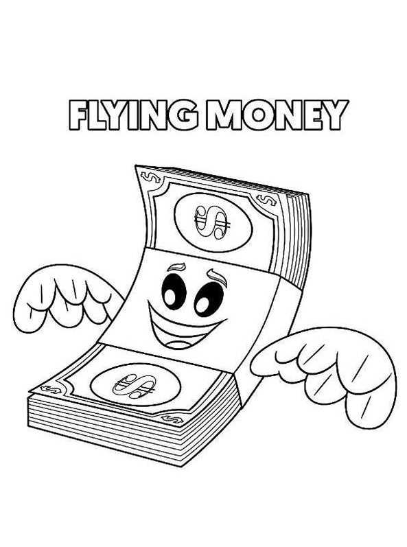 Ausmalbilder Emoji Flying Money